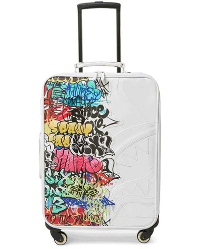 Sprayground Trolley , Bagaglio a mano - Half Graff Jetsetter Carry-On Luggage - Bianco