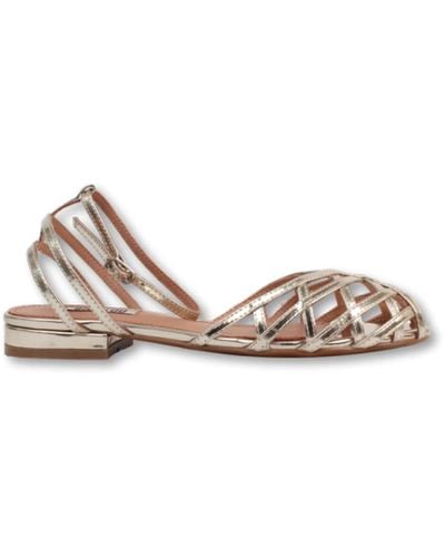 Bibi Lou Goldene flache sandalen juliette stil - Natur