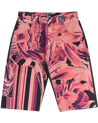 Rassvet (PACCBET) Floral print denim shorts - Rosso