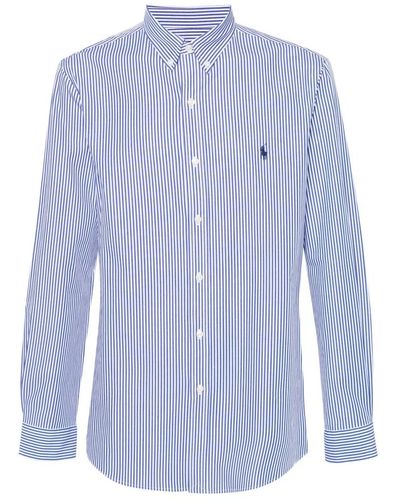 Ralph Lauren Gestreiftes button-down polo shirt blau/weiß