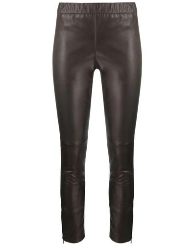 P.A.R.O.S.H. Leather Trousers - Grey