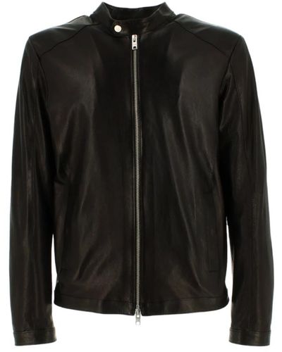 DFOUR® Jackets > leather jackets - Noir
