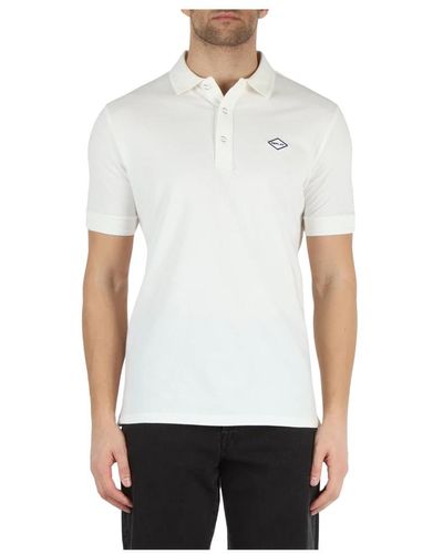 Replay Polo in cotone piquet con patch logo frontale - Bianco