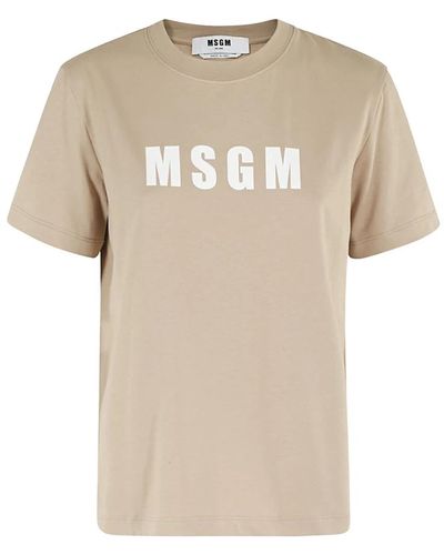 MSGM Lässiges baumwoll-t-shirt - Natur