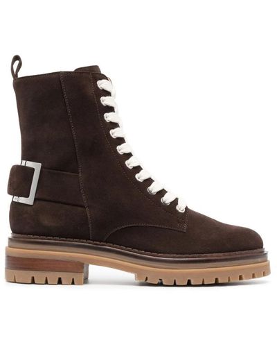 Sergio Rossi Lace-Up Boots - Brown