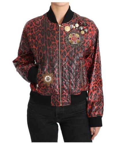 Dolce & Gabbana Vestes en cuir - Rouge
