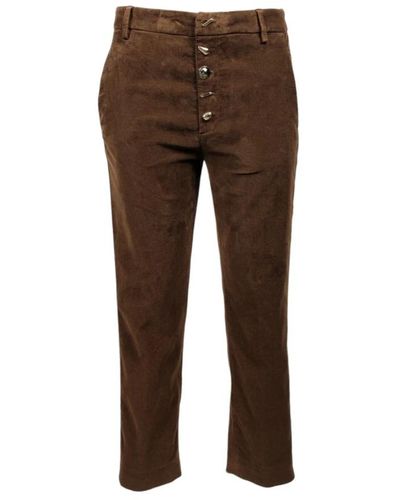 Dondup Trousers > slim-fit trousers - Marron