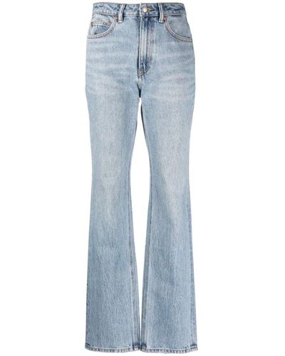Alexander Wang Jeans a zampa a vita alta blu acciaio
