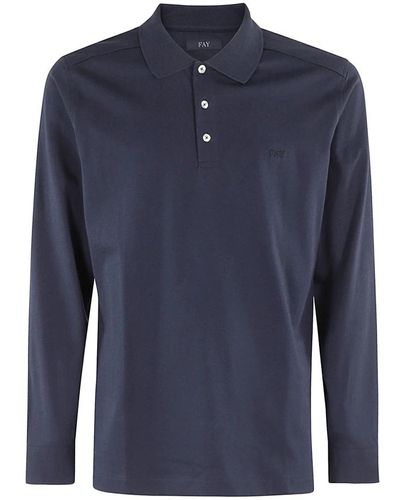 Fay Langarm polo shirt,langarm polo - Blau