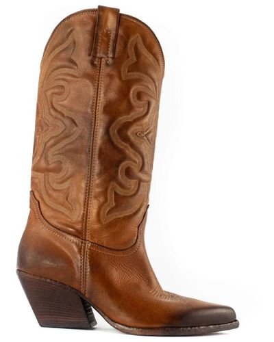 Elena Iachi Cowboy Boots - Brown