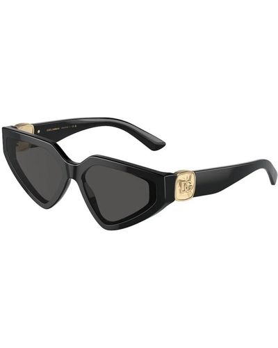 Dolce & Gabbana Schwarze sonnenbrille mit dunkelgrauen gläsern