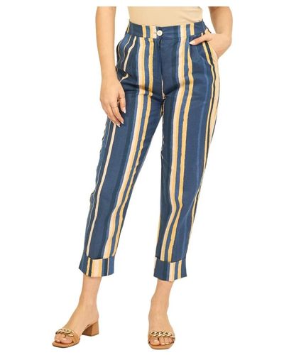 Yes-Zee Trousers > cropped trousers - Bleu