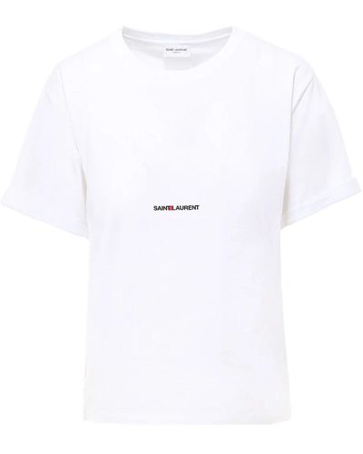 Saint Laurent T-shirt mit iconic print aus baumwolle - Weiß