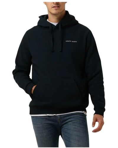 Lyle & Scott Bestickte hoodie für männer - Schwarz