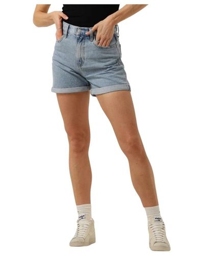 Calvin Klein Blaue mom shorts für sommerlook
