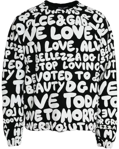 Dolce & Gabbana Schwarzer logo print crew neck sweatshirt