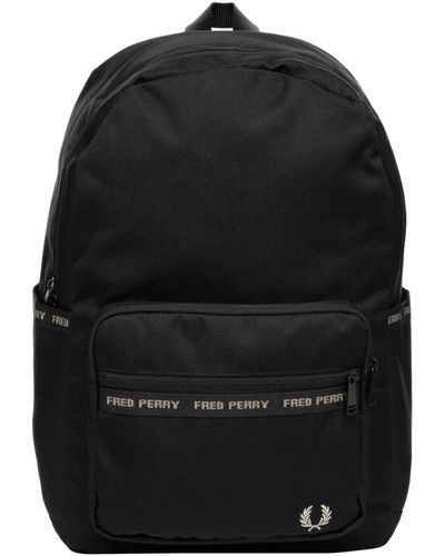 Fred Perry Einfacher logo rucksack mit reißverschluss - Schwarz