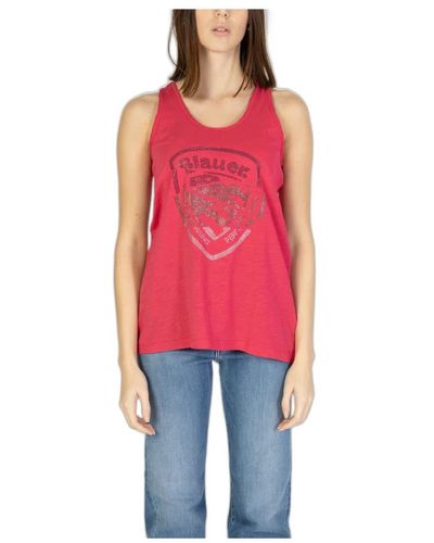 Blauer Camiseta sin mangas colección primavera/verano 100% algodón - Rojo