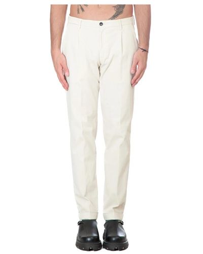 BRIGLIA Pantaloni in cotone plissettati - Bianco