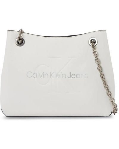 Calvin Klein Borsa a tracolla bianca in poliuretano - Bianco