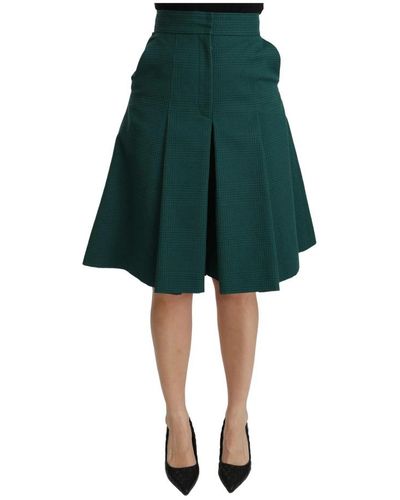 Dolce & Gabbana Pleated A-line High Waist Skirt - Grün