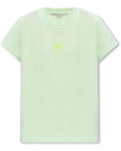 Stella McCartney T-shirt mit logo - Grün