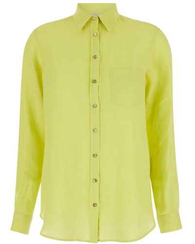 Antonelli Camisa amarilla de lino - Verde