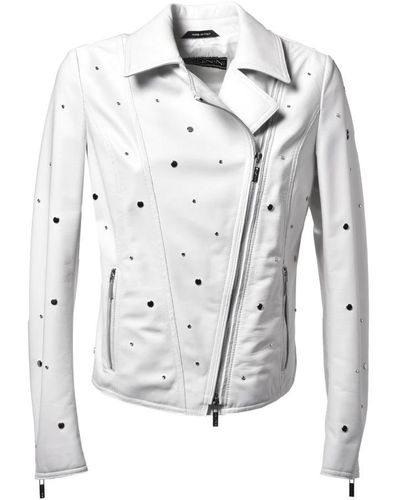Baldinini Leather Jackets - White