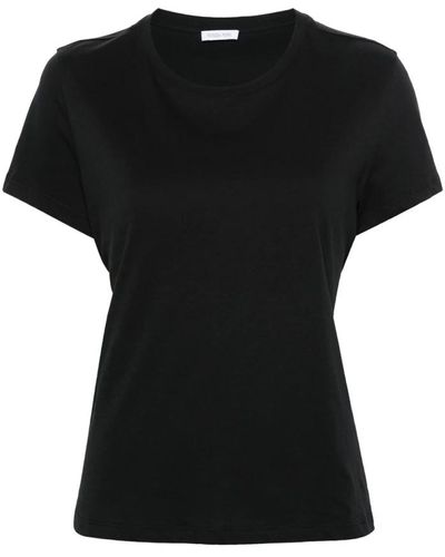 Patrizia Pepe Stilvolles schwarzes t-shirt für frauen,optisches weißes t-shirt
