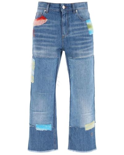 Marni Cropped jeans with mohair inserts - Blu