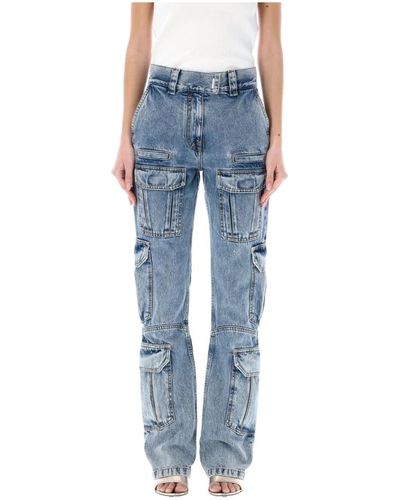 Givenchy Jeans cargo denim azul claro
