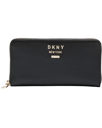DKNY Stilvolle reißverschluss brieftasche schwarz