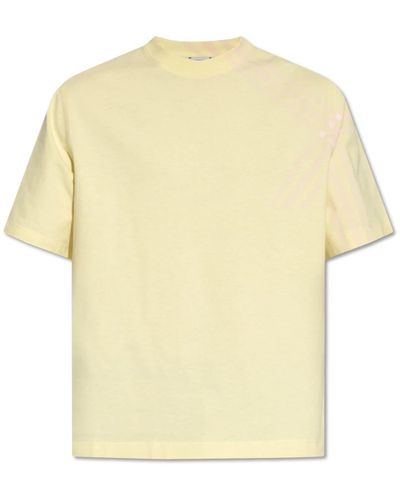 Burberry Kariertes t-shirt - Gelb