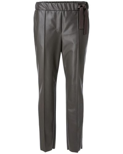 Marc Cain Leather Trousers - Grey