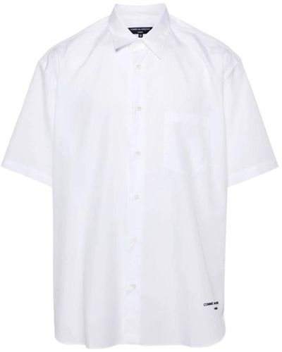 Comme des Garçons Besticktes logo kurzarmhemd - Weiß