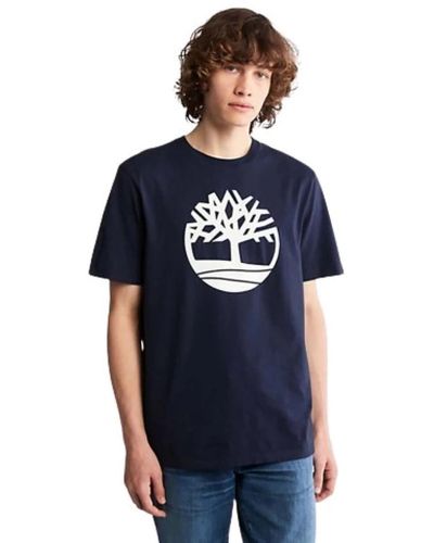Timberland Bio-baumwoll t-shirt mit baum-logo,bio-baumwoll-logo-t-shirt - Blau