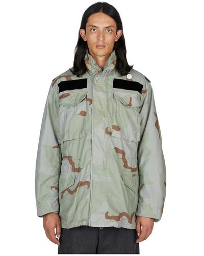OAMC Militärische field jacket mit verstaubarer kapuze - Grau