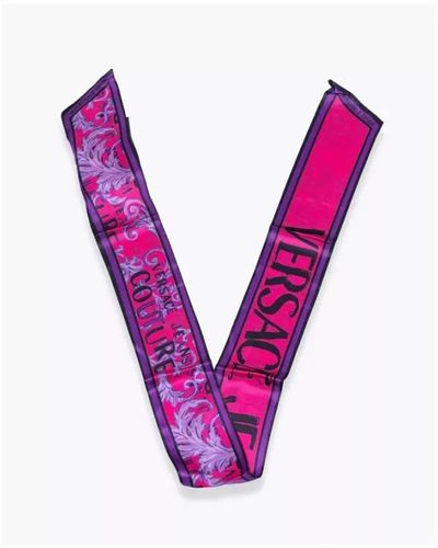 Versace Logo print seidenschal gürtel - rosafarbe - Lila