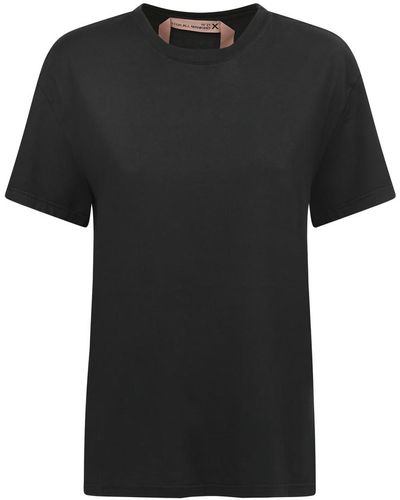 7 For All Mankind Cotton T-shirt - Schwarz