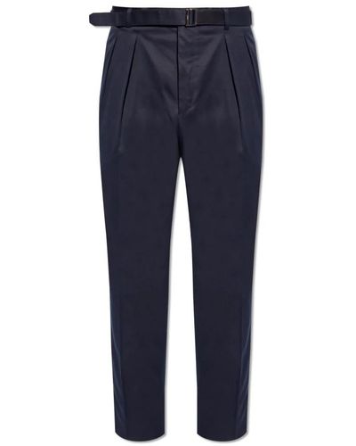 Brioni Trousers > slim-fit trousers - Bleu
