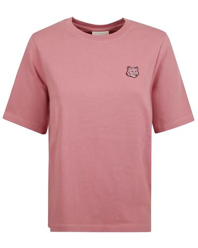 Maison Kitsuné Mutiger fox head patch tee shirt - Pink