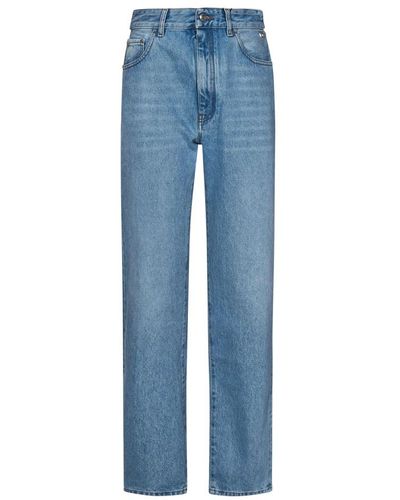 Gcds High-waisted straight-leg blaue denim-jeans,klassische denim jeans