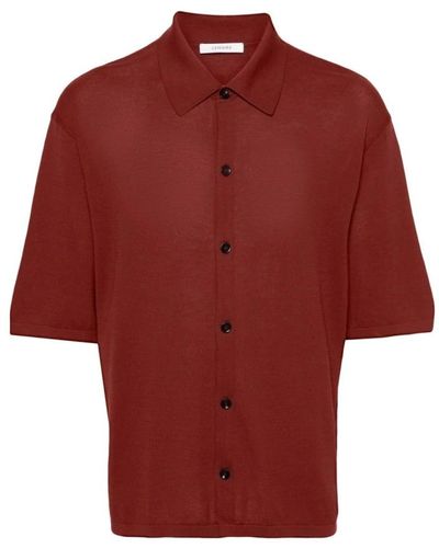 Lemaire Short Sleeve Shirts - Red