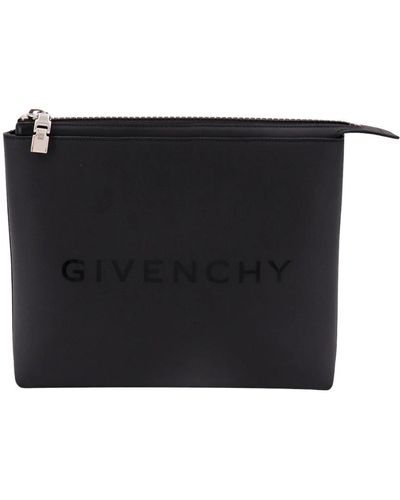 Givenchy Logo print coated canvas clutch - Schwarz