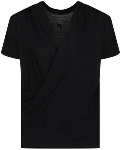 Givenchy Schwarzes drapiertes t-shirt