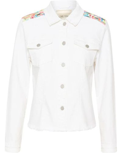Cream Jackets > denim jackets - Blanc