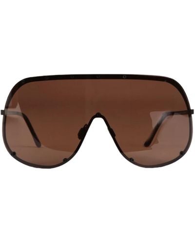 Rick Owens Stylische shield sonnenbrille - Braun