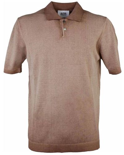 Alpha Studio Polo Shirts - Brown