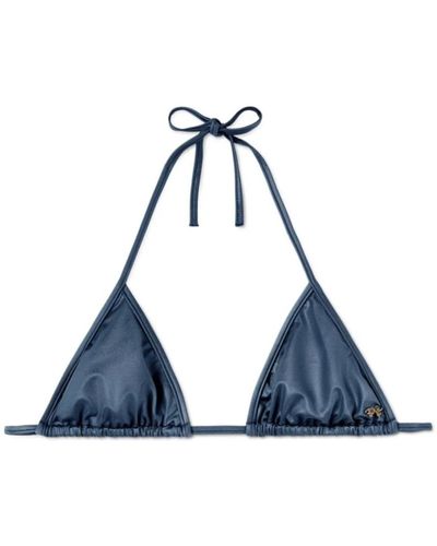 Palm Angels Metallisches triangel bikini top - Blau