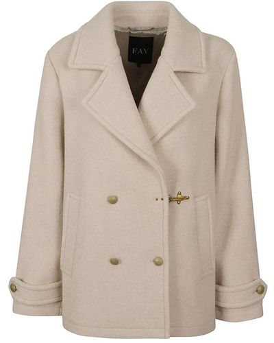 Fay Coats > double-breasted coats - Neutre